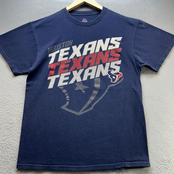 Majestic Other - Houston Texans Shirt Mens Medium Blue NFL Football‎ 2014 Schedule Tee Majestic